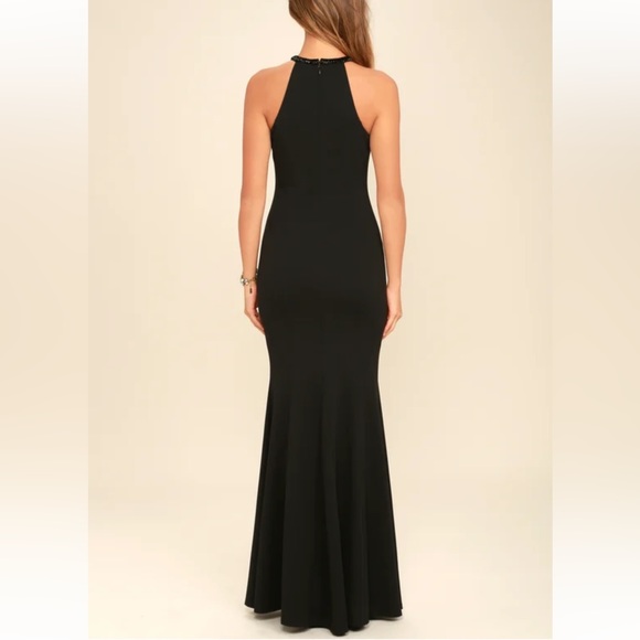 Lulu’s Girl in the Mirror Black Beaded Maxi Dress - Picture 4 of 9